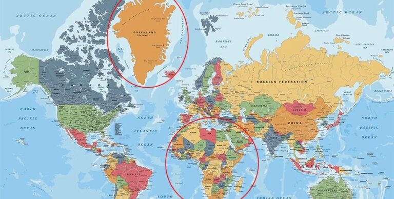 Гренландия выглядит такой же большой, как Африка — но это обман: каковы на самом деле ее размеры»>